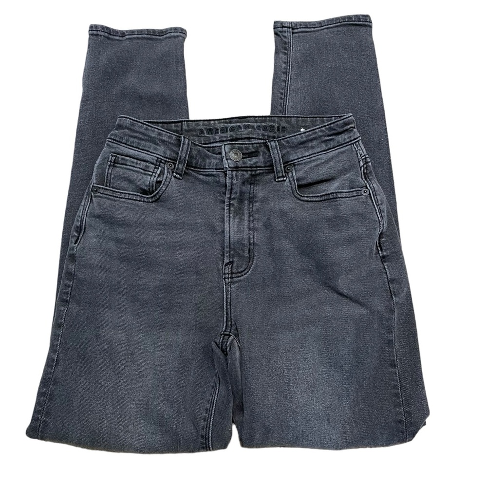 American Eagle Black Mom High Rise Jeans. Size 00 - Picture 3 of 7